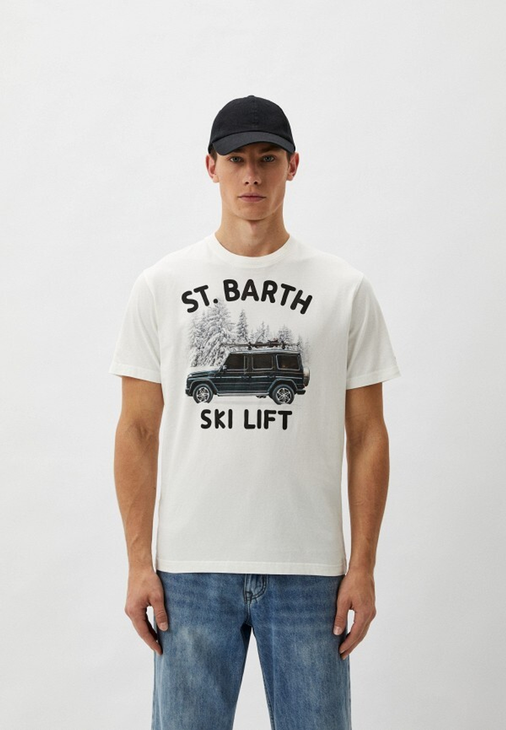 Футболка муж. Saint Barth SKI LIFT белый гелентваген
