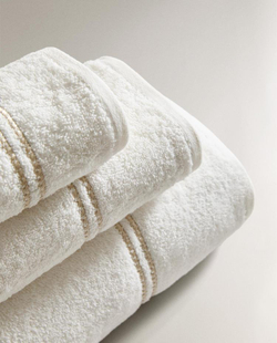ZARA HOME БАННОЕ ПОЛОТЕНЦЕ С ЗОЛОТОЙ КАЙМОЙ, ЗОЛОТОЙ