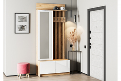 Вешалка Стоуби, дуб крафт/белый глянец