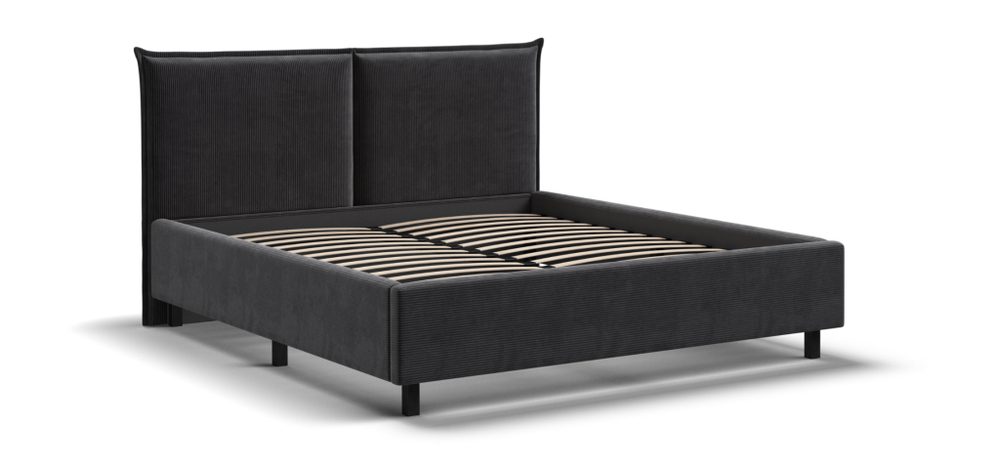 Лео Кровать 160 Вельвет Корд графит