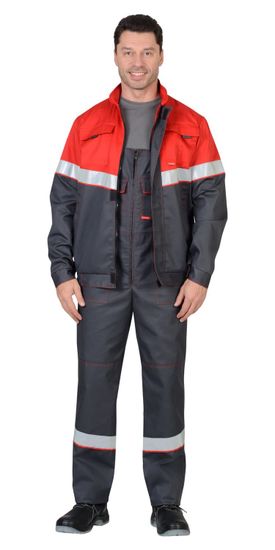 Костюм "Сириус-Навигатор" полукомбинезон (серый/красный)