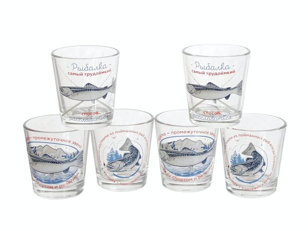 Набор стаканов 6шт 50мл "Ода" На рыбалке