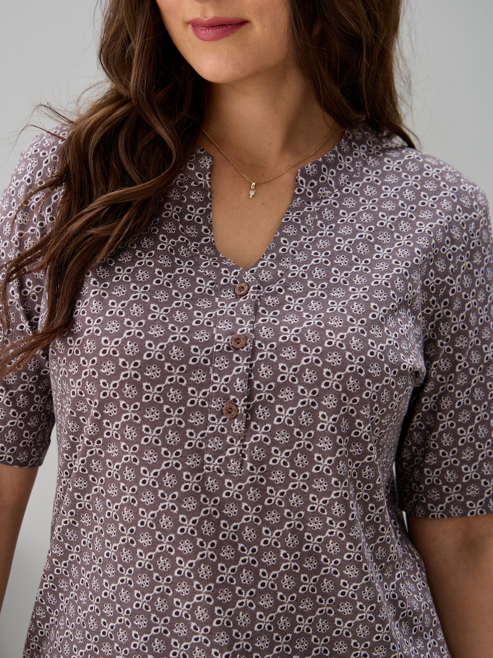 Блузка БЛ-122/ришелье-кофе