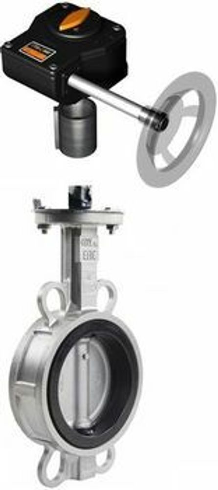 Water butterfly valve Elephant 316L-316L-NBR body material - stainless steel AISI 316L, disk material - stainless steel AISI 316L, seal - NBR with gear Pro-Gear Q-W