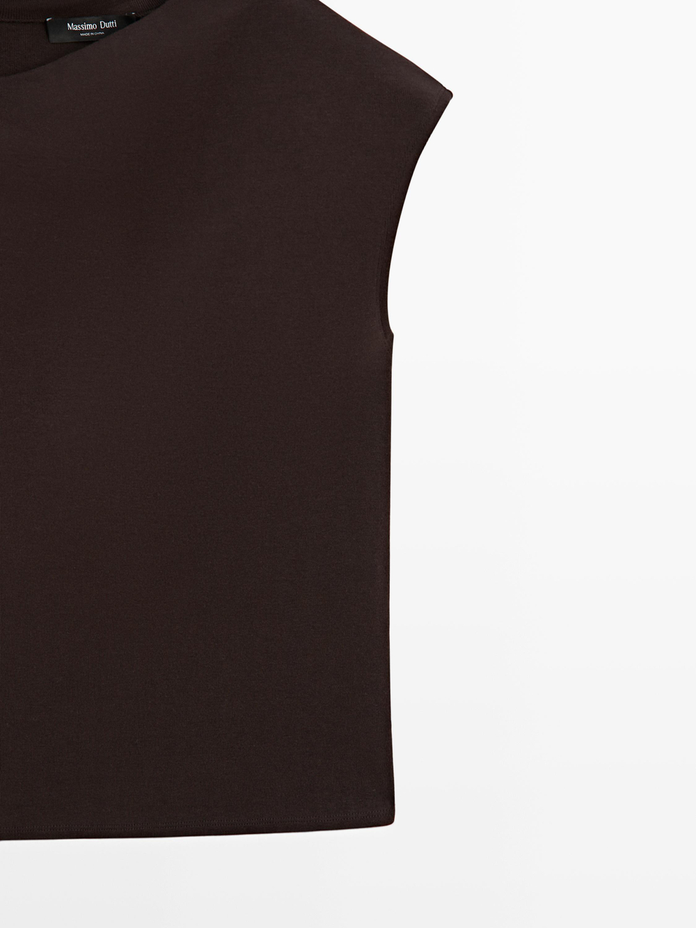 Massimo Dutti Топ асимметричного кроя с деталью «Брошь», коричневый