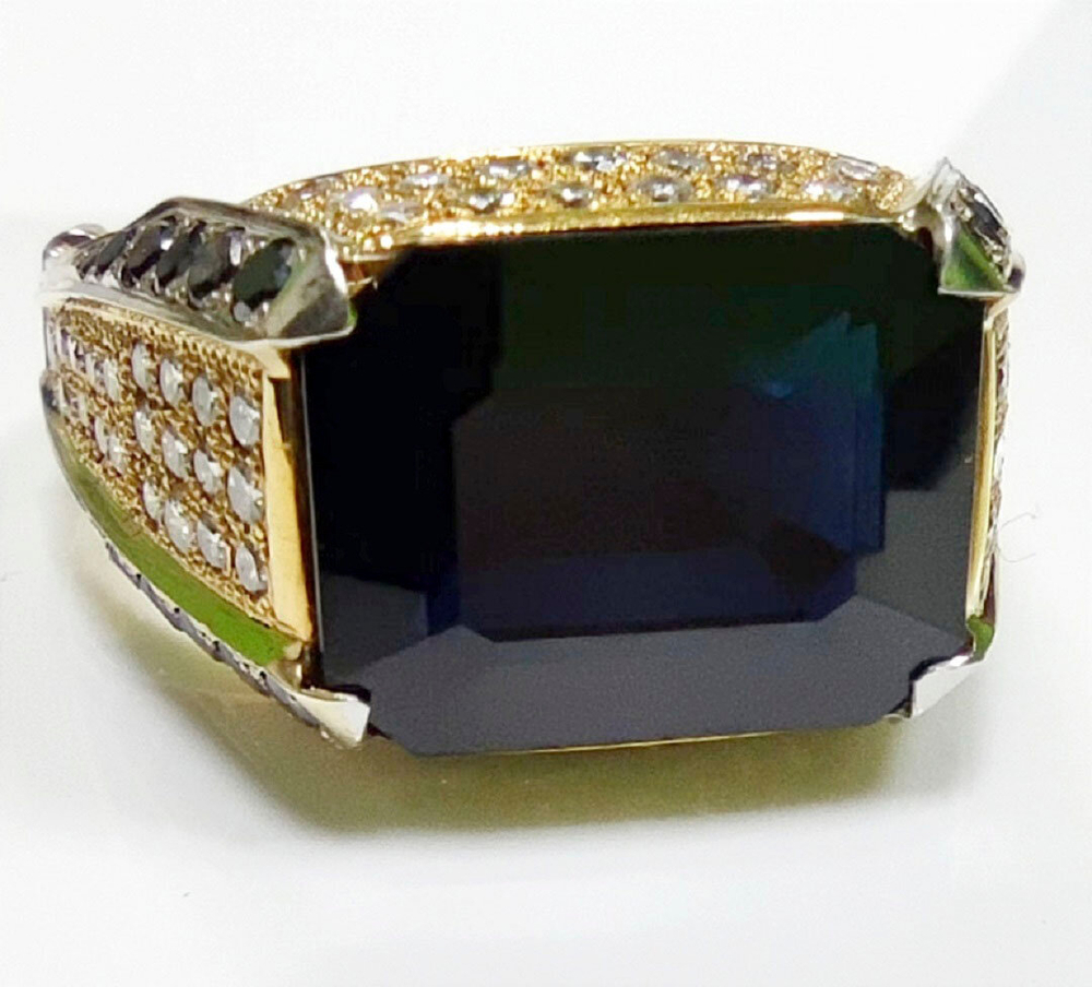 Перстень Эстерелла золото 750, сапфир, бриллиант