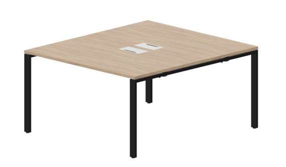 Составной стол Strike на 2 рабочих места 1380х1566х750мм (2 металлических аутлета)