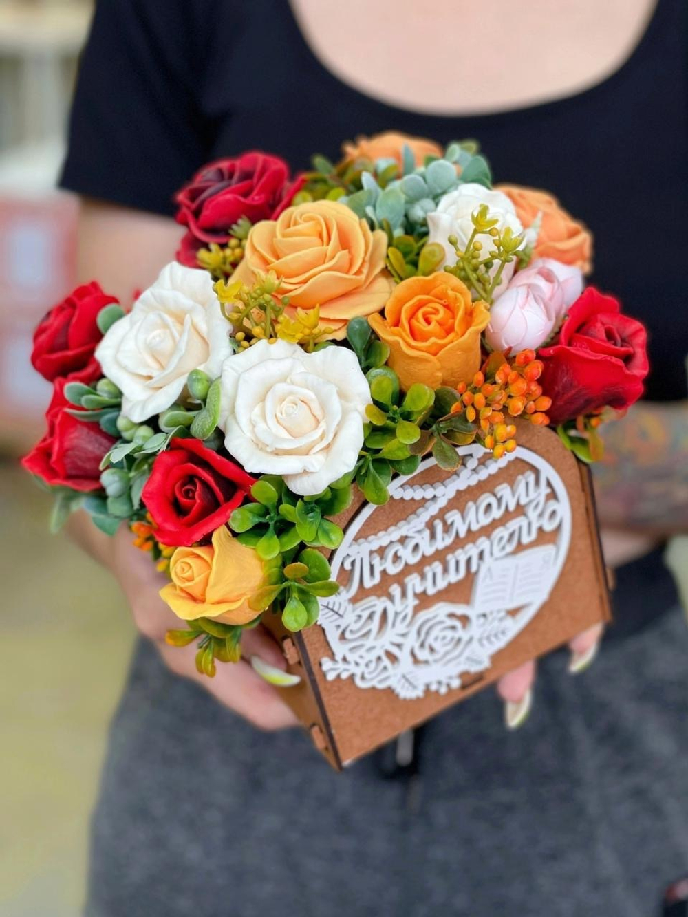 Букет из мыла в подарок учителю