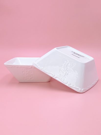 Тарелка суповая/салатник 16,5х6 см. квадратная, набор 4 шт. "Орнамент"