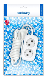 Удлинитель Smartbuy, 3 гнезда 2 метра 10А/2,2кВт без заземления ПВС 2х1,0 (SBE-10-3-02-N)