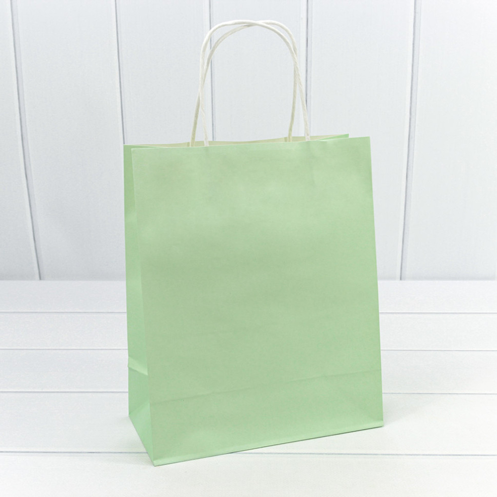 Пакет подарочный 22х27х11см (Зеленый, Крафт)