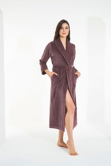 0511 Халат женский велюровый Nusa Niki Kadife с воротником
