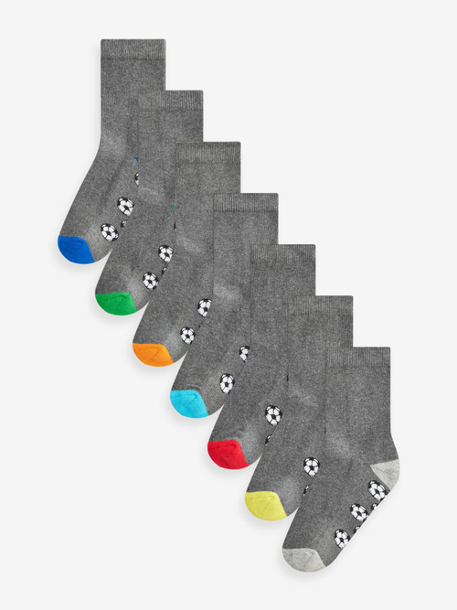 Носки хлопковые для мальчика Next B43-617, 7 шт., Серый