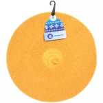 Берет женский из овечьей шерсти «Elegance», цвет горчичный, р. 58 (лейбл ультрамарин, подвес)