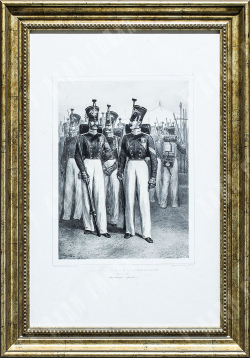 Огюст Раффе.Унтер-офицеры и солдаты Волынского полка (императорская гвардия). Литография 1843