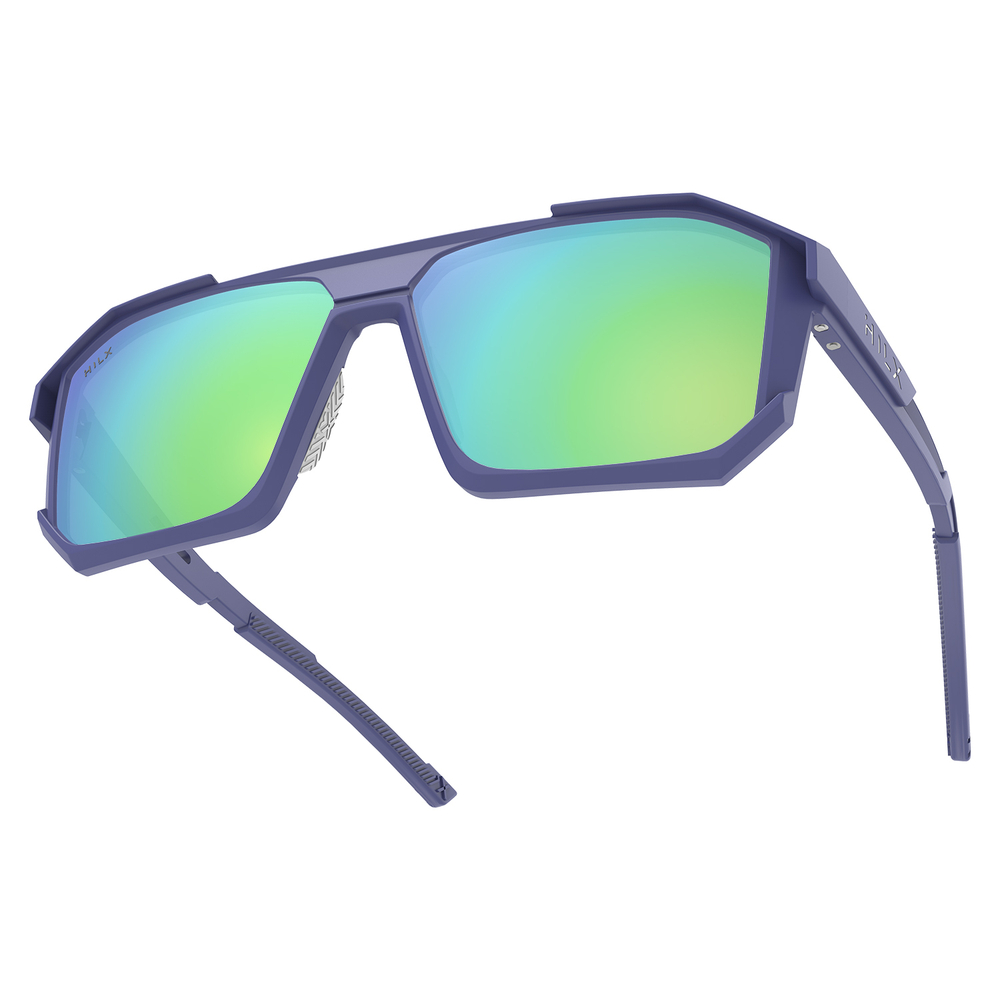 HILX Juggernaut / Matt Solid Blue / Green Polarized Lens