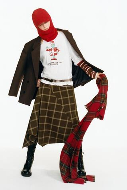 ZARA ШАРФ В КЛЕТКУ, КРАСНЫЙ