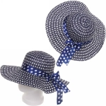 Шляпа женская с широкими полями «Summer», цвет синий, р58, ширина полей 10см