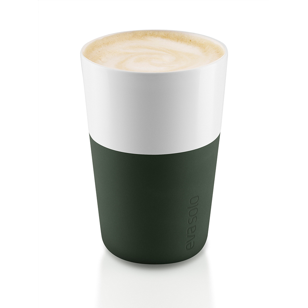 Чашки для латте 2 шт. тёмно-зелёные