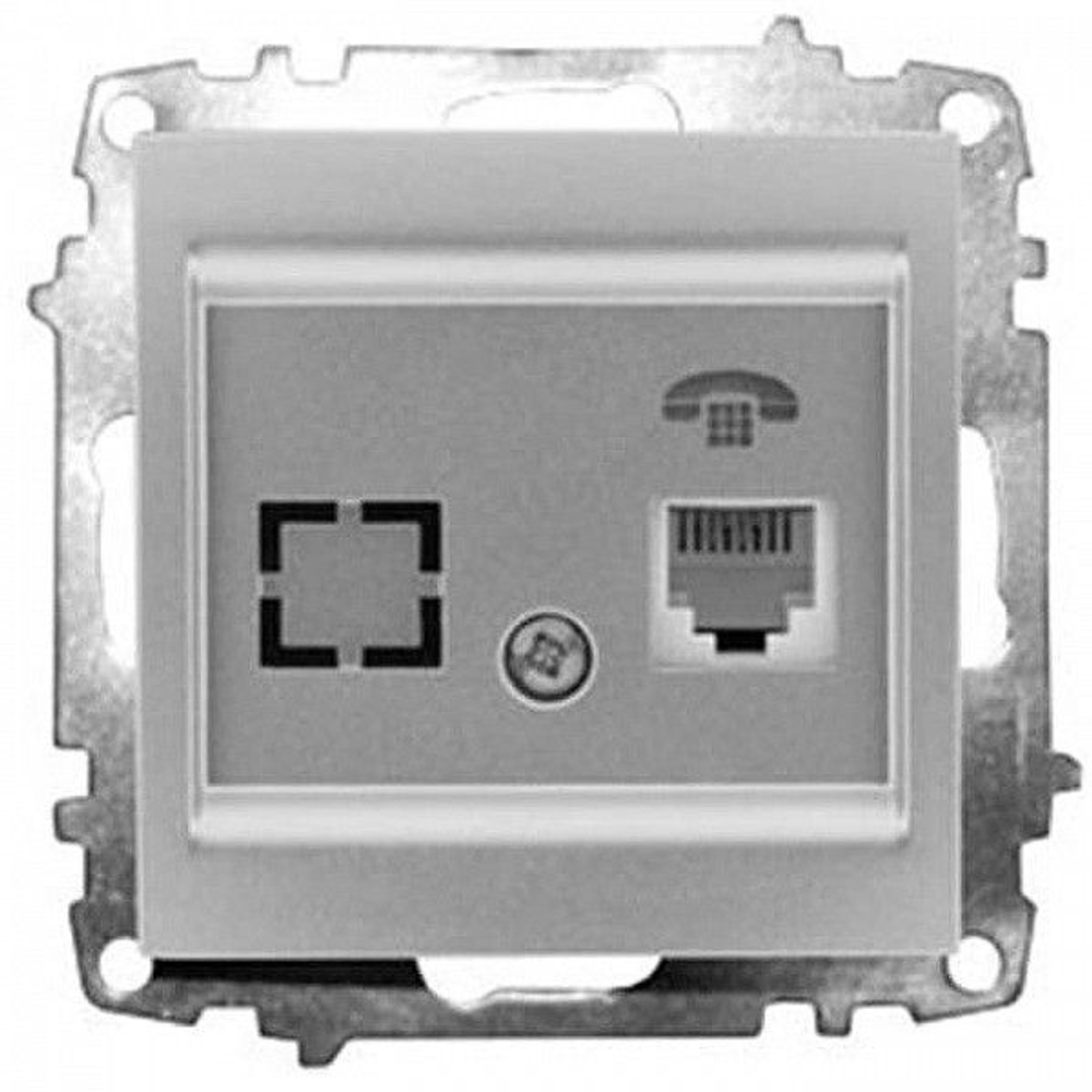 Механизм розетки TF телефонная ZENA, цвет серый 609-011000-221