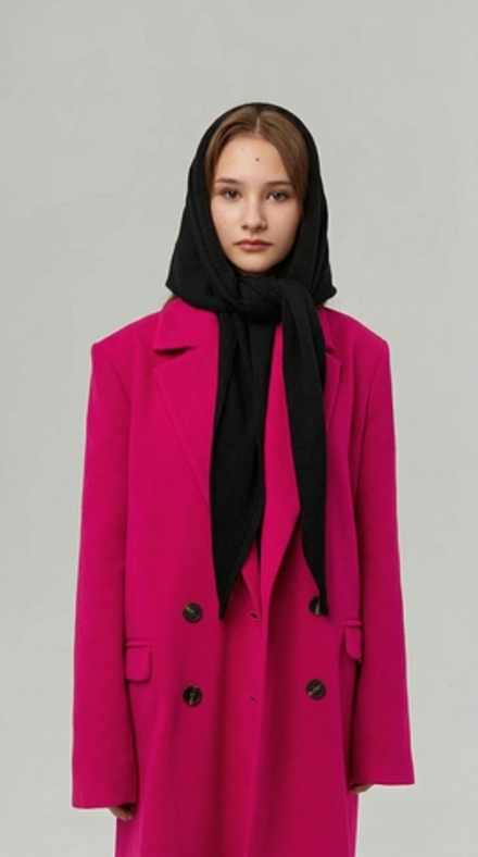 Оренбургский платок-косынка К401-07 черный