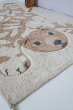 Стираемый коврик Nattiot Flower Bear (100 x 150 см), хлопок, бежевый