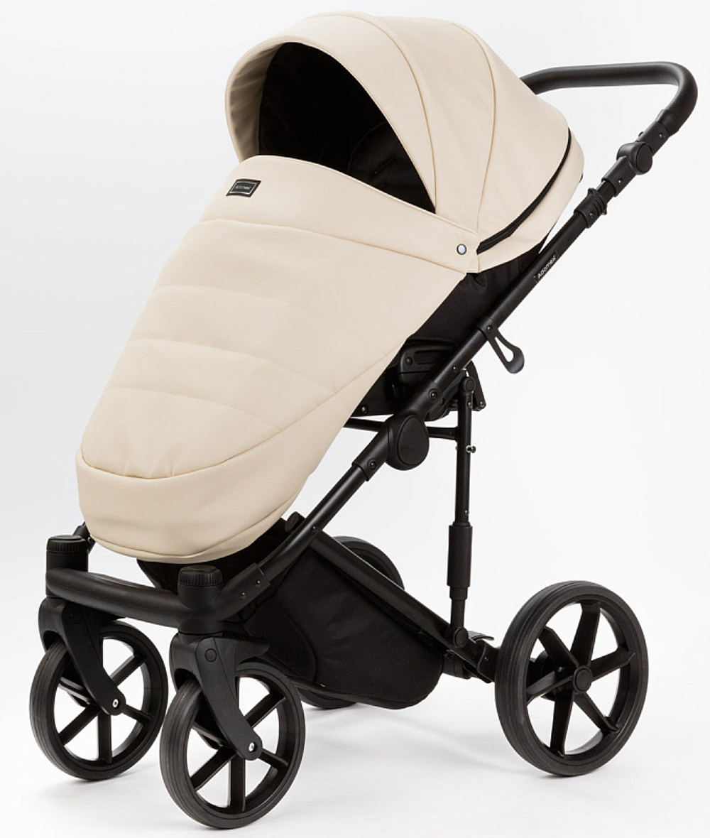 Детская коляска Adamex Locco Light Deluxe 2 в 1 LL-SA08 (КРЕМОВАЯ КОЖА)