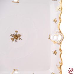 Блюдо квадратное Queen's Crown Золотая роза 32x32 см