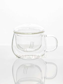 чашка стеклянная с ручкой большая