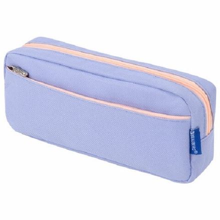 Пенал мягкий прямоугольный 2 отделения 210*100*50 Brauberg Pastel, голубой, ткань