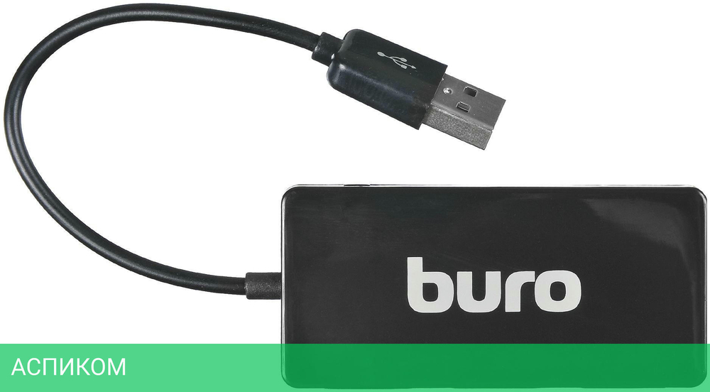USB-хаб Buro BU-HUB4-U2.0-Slim черный