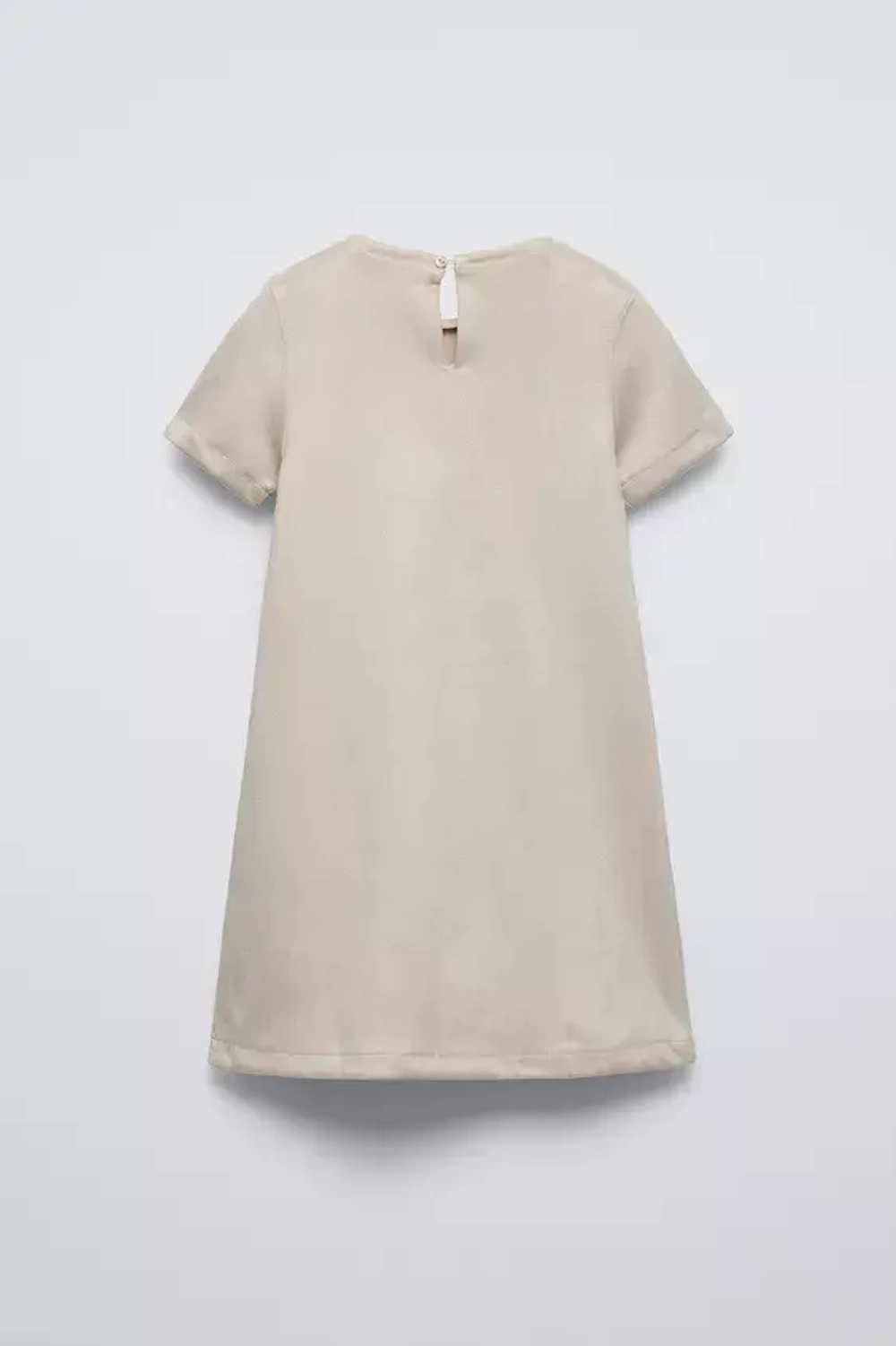 ZARA ПЛАТЬЕ ИЗ ИСКУССТВЕННОЙ ЗАМШИ, КАМЕННО-СЕРЫЙ