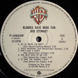 Виниловая пластинка Rod Stewart ‎– Blondes Have More Fun LP
