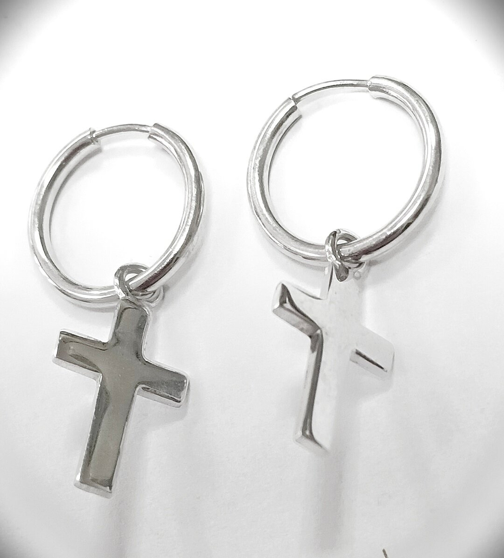 Серьги конго с крестами Эстерелла