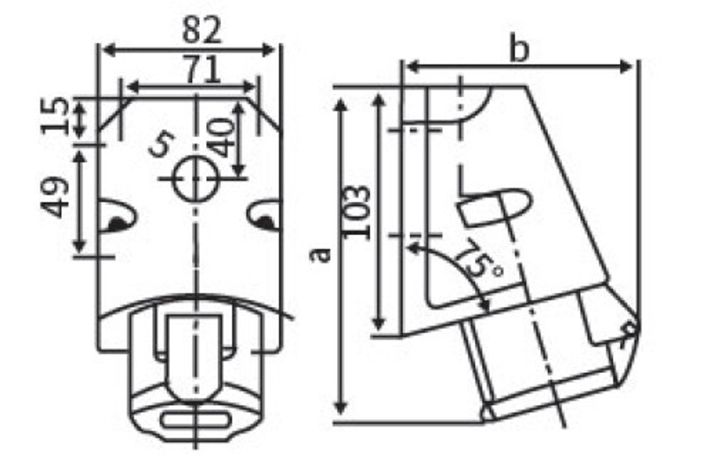 Розетка кабельная 32А 3Р+N+Е IР44 стационарная 380-415В XM 125K