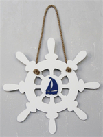 Декор дома и интерьера "Якорь с канатом", 33*29 см, синий