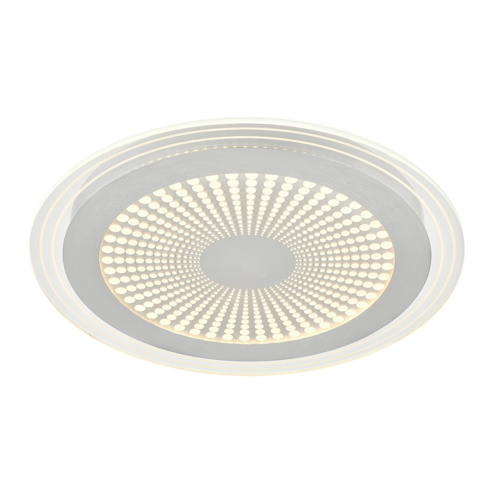 7739/80L MITRA LED SN 603 Светильник металл/акрил/белый/серебряный/прозрачный LED 80Вт 3000-6500К D480 IP20 пульт ДУ PROMISE