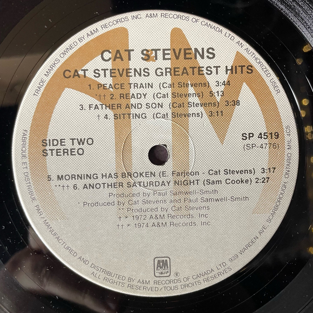 Винтажная виниловая пластинка LP Cat Stevens Greatest Hits (Канада 1975) Father and Son