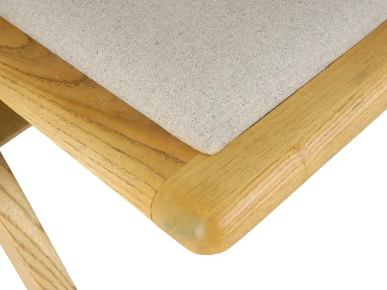 Стул Bali деревянный спинка из ротанга и льна 