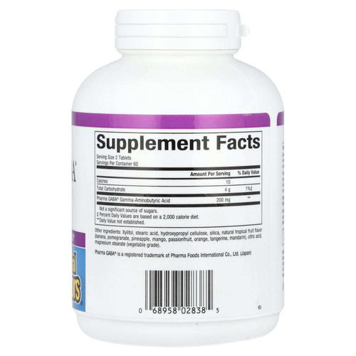 Natural Factors, Stress-Relax®, Pharma GABA®, 100 мг, 120 жевательных таблеток