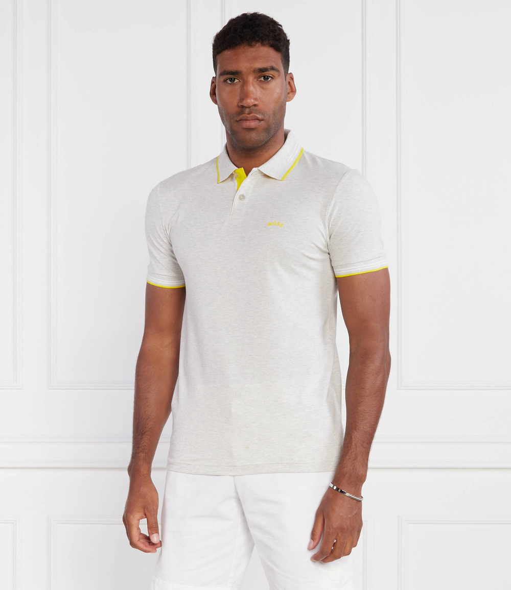 Поло Paul Curved BOSS GREEN - серый(50469245)