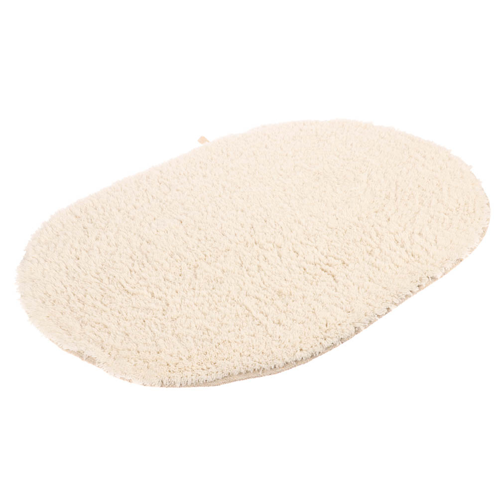Коврик для ванной 40х60см овал TERNI кремовый, хлопок, SWM-6010-CRM-B