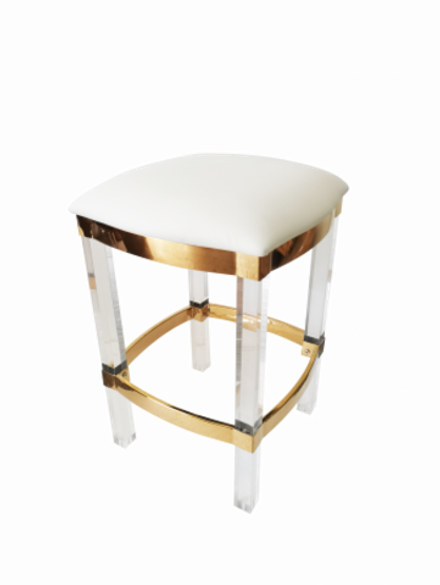 Табурет барный Ist Casa Найс, 40х40х61 см, белый, золото