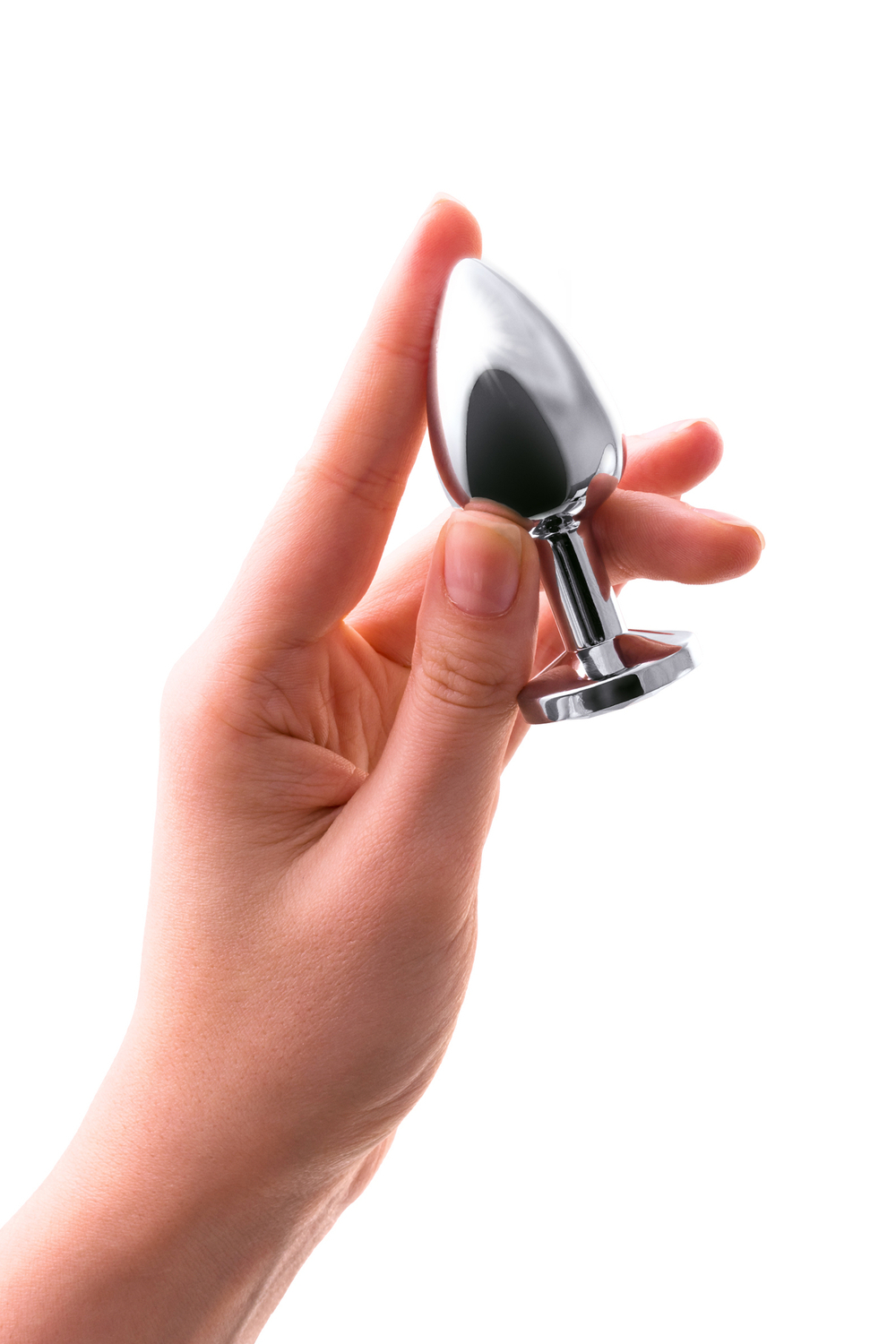 Анальная втулка с черным кристаллом 8 см