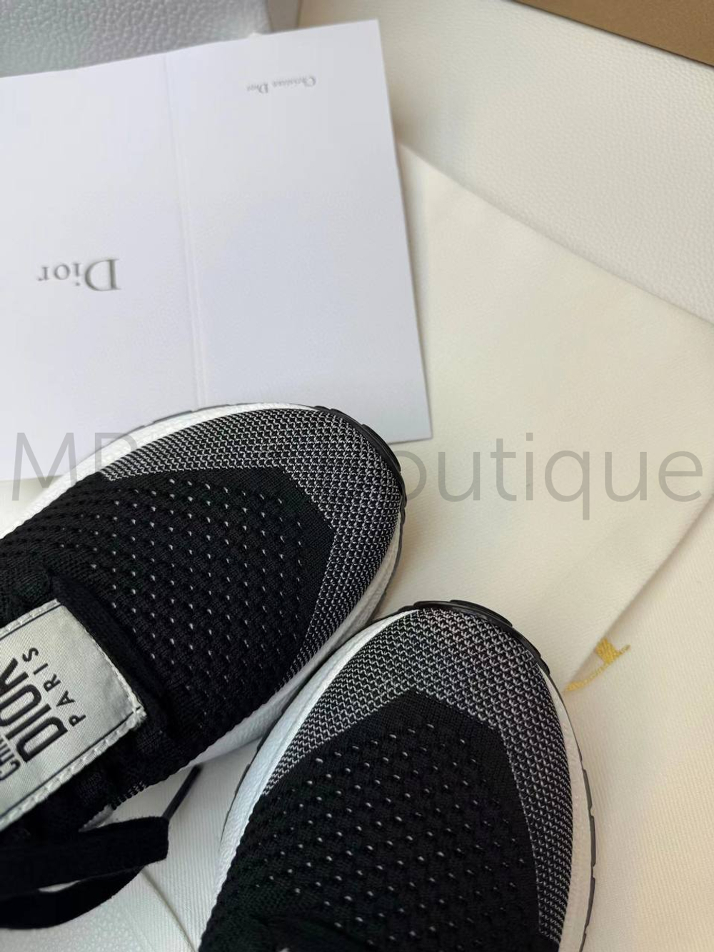 Женские кроссовки Dior Run черного цвета с логотипом