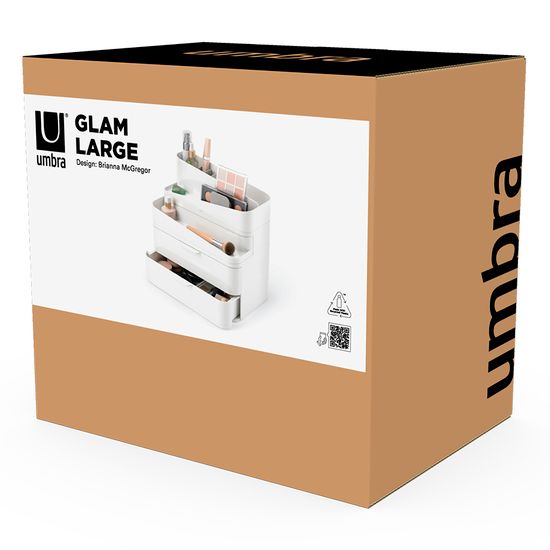 Органайзер-косметичка glam, 27х25 см, белый/серый