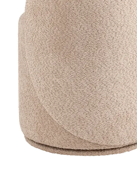 Крутящийся пуф со спинкой Loreen,  букле капучино