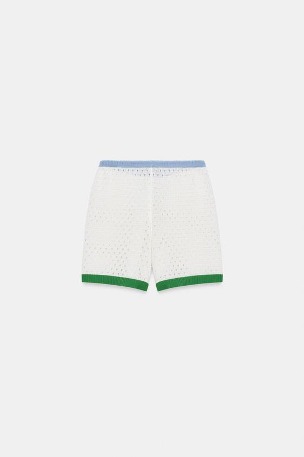 ZARA ШОРТЫ ИЗ АЖУРНОГО ТРИКОТАЖА, БЕЛЫЙ
