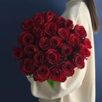 25 красных роз Эквадор под ленту