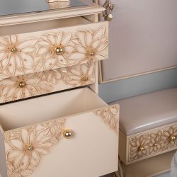 Комод Терра-4 с 4 ящиками Айвори Мраморное Золото